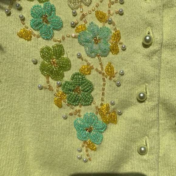 Express cashmere blend hand-beaded cardigan M - Picture 6 of 16